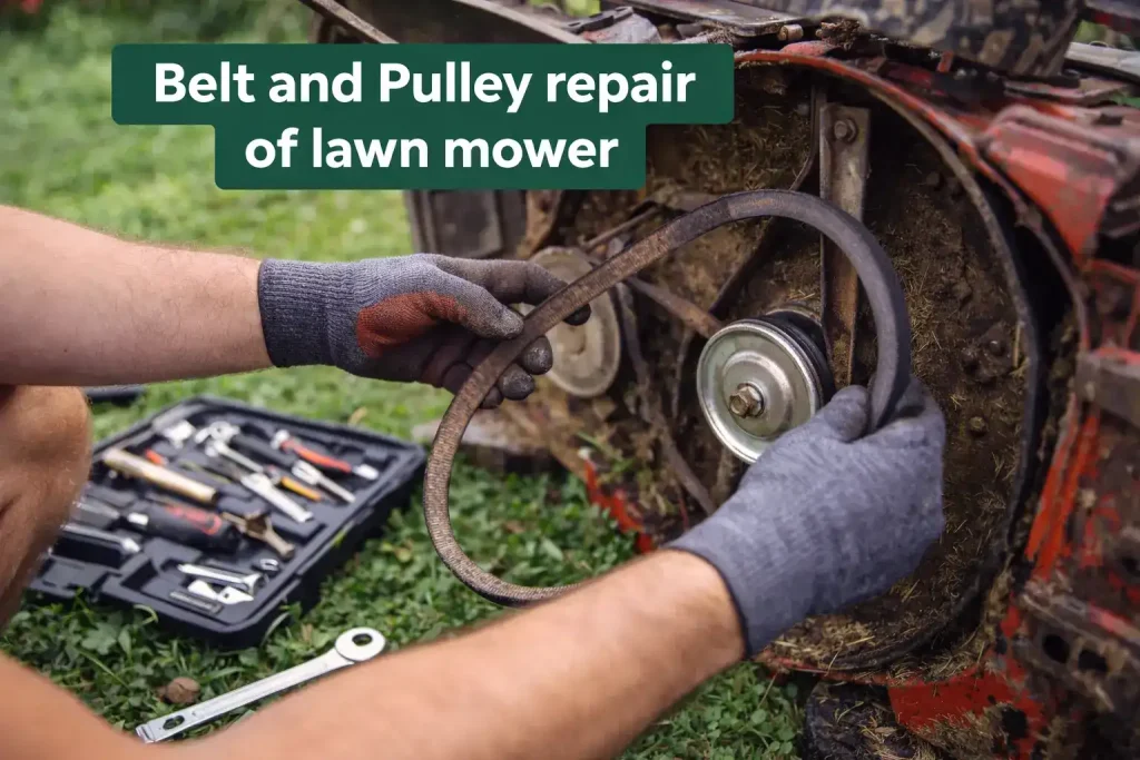 Belt and pully repair of Lawn Mower in Nashville.webp